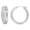 1/3 CT TW Diamond Hoop Earrings in Sterling Silver