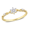 1/10ctw Diamond Floral Promise Ring in 18K Yellow Gold Over Sterling Silver