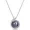 8-8.5MM Black Freshwater Cultured Pearl and Diamond Accent Pendant with
Chain in Sterling Silver