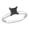 1 ct Black Diamond Solitaire Engagement Ring in 14K White Gold