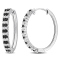 2 1/2 CT TGW Black Spinel and Created White Sapphire Hoop Earrings in
Sterling Silver