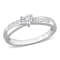 1/4 CT TGW Created White Sapphire and Diamond Accent Heart Ring in
Sterling Silver