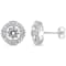 2-1/5ctw Created White Sapphire and 1/6ctw Diamond Halo Stud Earrings in
Sterling Silver