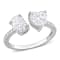 2 1/8 CT TGW Created Moissanite 2-Stone Ring in Sterling Silver