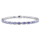 4 2/5 CT TGW Tanzanite and White Topaz Bracelet in Sterling Silver