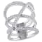 2 2/5 CT TGW White Topaz Crossover Split Shank Ring in Sterling Silver