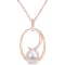 9-9.5MM Freshwater Cultured Pearl Drop Pendant with Chain in Rose Plated
in Sterling Silver