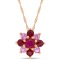 1 4/5 CT TGW Ruby and Pink Sapphire Clustered Pendant with Chain in 14K
Rose Gold
