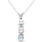 4.5-6MM Multicolor Pearl and Diamond Drop Pendant with Chain in Sterling Silver