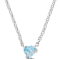 1 CT TGW Sky Blue Topaz and Diamond Accent Heart Swirl Necklace in
Sterling Silver