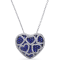 4 CT TGW Created Blue and Created White Sapphire Heart Cluster Necklace
in Sterling Silver
