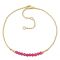 1/2 CT TGW Created Ruby Bead Bar Bracelet in Yellow Plated Sterling Silver