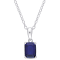 1 5/8 CT TGW Created Blue Sapphire Solitaire Pendant with Chain in
Sterling Silver