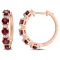 3 1/8 CT TGW Garnet and White Topaz Hoop Earrings in Rose Plated
Sterling Silver