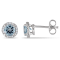 1.00ctw Sky Blue Topaz and Diamond Accent Halo Stud Earrings in Sterling Silver
