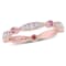 3/8 CTW Created Pink and Created White Sapphire Anniversary Band in Rose
Plated Sterling Silver