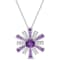 2 CT TGW African Amethyst and White Topaz Starburst Pendant with Chain
in Sterling Silver