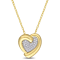 1/6ctw Diamond Heart Pendant with Chain in 18K Yellow Gold Over Sterling Silver