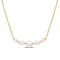 4.5-8 MM Freshwater Cultured Pearl And White Topaz Necklace in 18K
Yellow Gold Over Sterling Silver