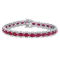 16 4/5 CT TGW Ruby and 2 1/4 CT TW Diamond Bracelet in 14K White Gold
