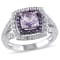 3 4/5 CT TGW Multi-Gemstones Double Halo Split Shank Ring in Sterling Silver