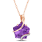 6 CT TGW Amethyst and Diamond Accent Wrapped Pendant with Chain in Rose
Plated Sterling Silver