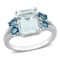 3 4/5 CT TGW Aquamarine and London Blue Topaz with 1/10 CT TW Diamond
Ring in Sterling Silver