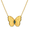 1/5 CT TGW Alexandrite Butterfly Necklace in Yellow Plated Sterling Silver