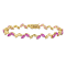 9 1/2 CT TGW Created Pink Sapphire Bracelet in Yellow Plated Sterling Silver
