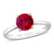 1 5/8 CTW Created Ruby Solitaire Ring in Sterling Silver