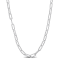 3.5MM Fancy Paperclip Chain Necklace in Sterling Silver