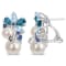 6-8.5MM Freshwater Cultured Pearl and 3 CT TGW Topaz and Sapphire
Earrings in Sterling Silver