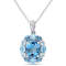 5 1/3 CT TGW London, Swiss, Sky Blue and White Topaz Floral Pendant with
Chain in Sterling Silver