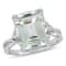 5 5/8 CT TGW Emerald Cut Green Quartz and White Topaz Twist Ring in
Sterling Silver