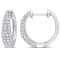2/5 CT TGW Created Moissanite Hoop Earrings in Sterling Silver