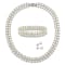6-8MM Freshwater Cultured Pearl & Bead Double Row Strand, Bracelet
& Earrings Set in Sterling Silver