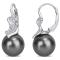 9-9.5MM Black Tahitian Cultured Pearl and 1/6 CT TW Diamond Leverback
Earrings in Sterling Silver