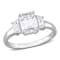 2 1/3 CT DEW Created Moissanite 3-Stone Engagement Ring in Sterling Silver