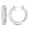 3/4 CT TW Diamond Hoop Earrings in 14K White Gold