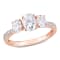 1-4/5 CT DEW Created Moissanite 3-Stone Engagement Ring in 10K Rose Gold