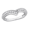 1/3 CT TW Diamond Chevron Ring in Platinum