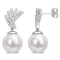 11-12MM Freshwater Cultured Pearl and Diamond Accent Drop Earrings in
Sterling Silver