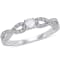 1/10 CT TGW Opal and Diamond Accent Infinity Ring in Sterling Silver