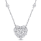 2 CT DEW Created Moissanite Halo Heart Necklace in Sterling Silver