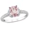 1 1/7 CT TGW Morganite and Diamond Accent Ring in Sterling Silver