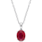 3 CT TGW Created Ruby Solitaire Pendant with Chain in Sterling Silver