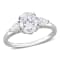 1 3/4 CT DEW Created Moissanite Three-Stone Engagement Ring in Sterling Silver