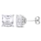 6 CT TGW Square White Topaz Stud Earrings in Sterling Silver
