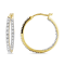1/4 CT TW Diamond Inside Outside Hoop Earrings in Yellow Gold Over
Sterling Silver