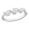 3-4MM Freshwater Cultured Pearl and 1/4 CT TGW Created White Sapphire
Swirl Ring in Sterling Silver